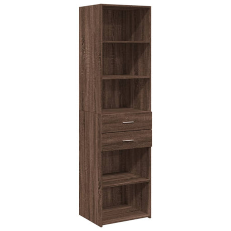 Hoge kast 50x42,5x185 cm bewerkt hout bruin eikenkleur - AllerleiShop