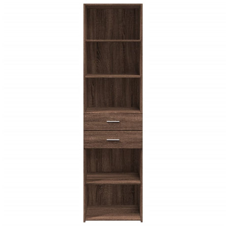 Hoge kast 50x42,5x185 cm bewerkt hout bruin eikenkleur - AllerleiShop