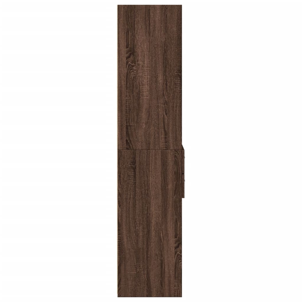 Hoge kast 50x42,5x185 cm bewerkt hout bruin eikenkleur - AllerleiShop