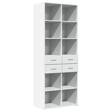 Hoge kast 70x42,5x185 cm bewerkt hout wit - AllerleiShop