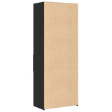 Hoge kast 70x42,5x185 cm bewerkt hout zwart - AllerleiShop