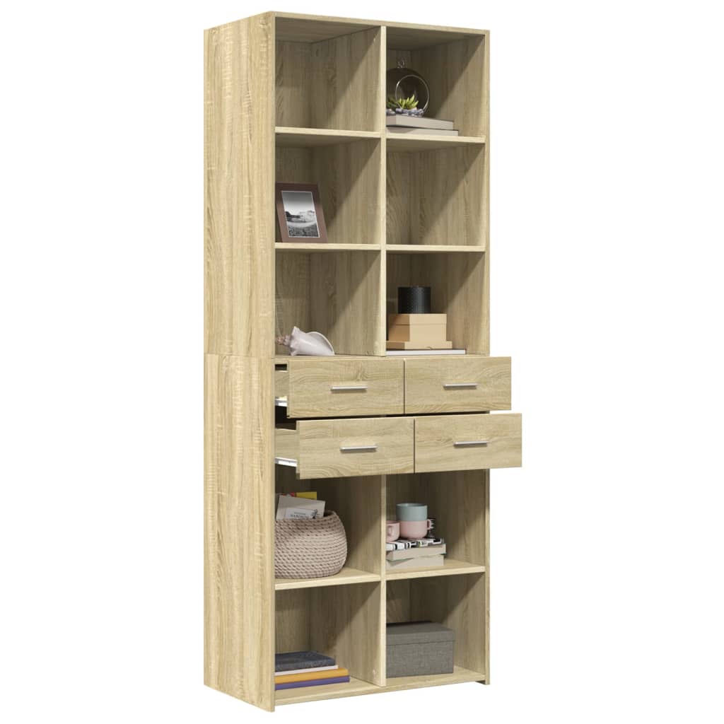 Hoge kast 70x42,5x185 cm bewerkt hout sonoma eikenkleurig - AllerleiShop