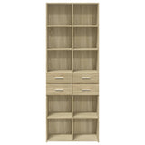 Hoge kast 70x42,5x185 cm bewerkt hout sonoma eikenkleurig - AllerleiShop