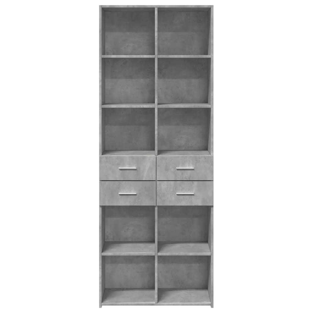 Hoge kast 70x42,5x185 cm bewerkt hout betongrijs - AllerleiShop