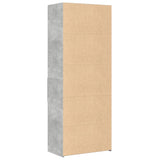 Hoge kast 70x42,5x185 cm bewerkt hout betongrijs - AllerleiShop