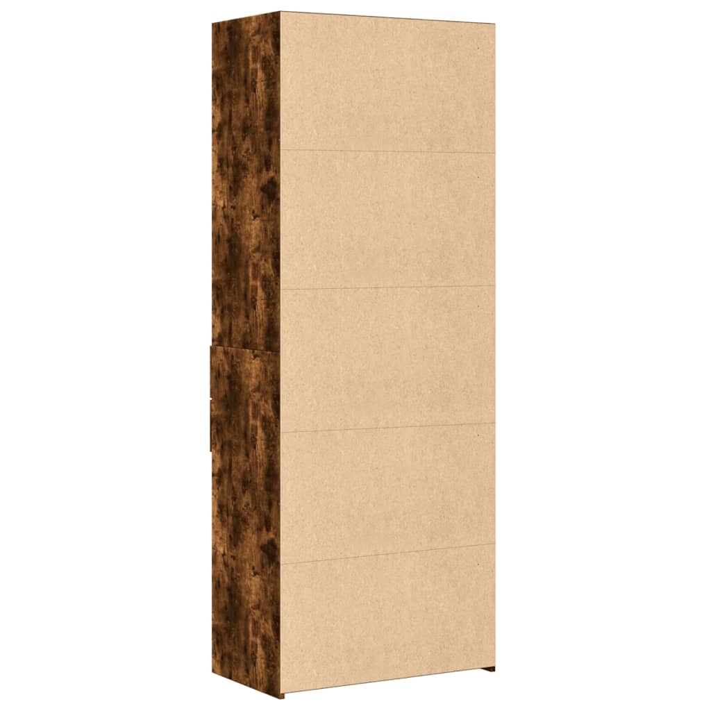 Hoge kast 70x42,5x185 cm bewerkt hout gerookt eikenkleurig - AllerleiShop