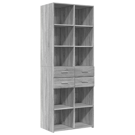 Hoge kast 70x42,5x185 cm bewerkt hout grijs sonoma eikenkleurig - AllerleiShop