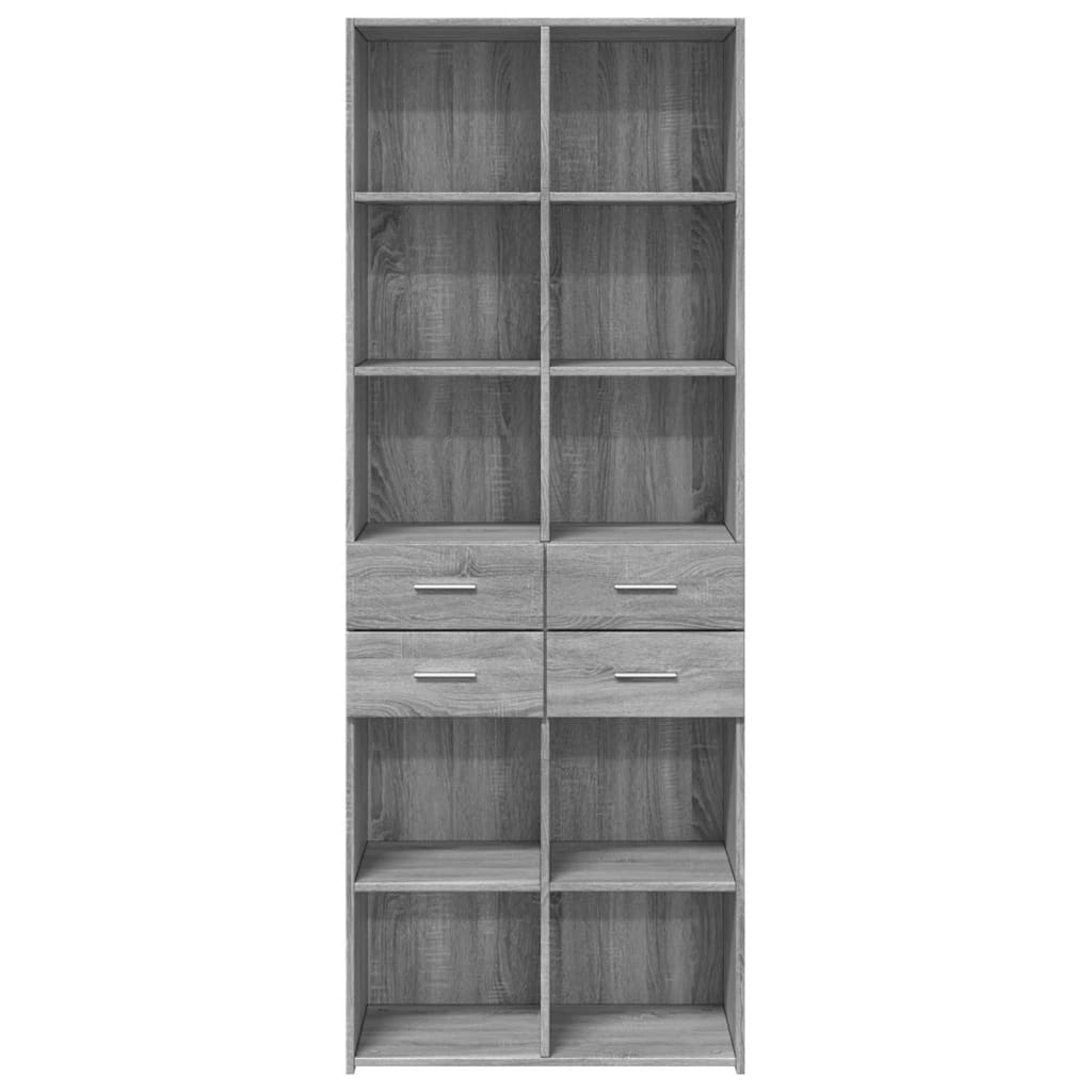 Hoge kast 70x42,5x185 cm bewerkt hout grijs sonoma eikenkleurig - AllerleiShop