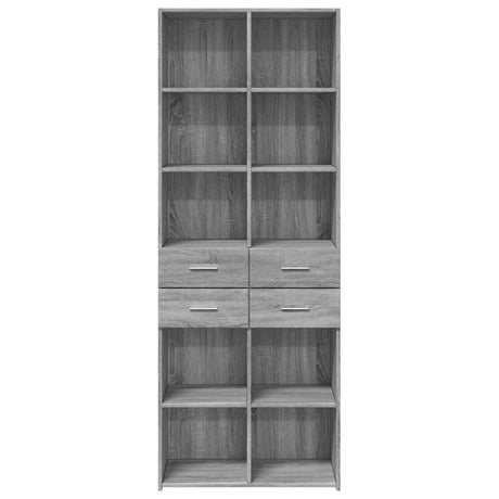 Hoge kast 70x42,5x185 cm bewerkt hout grijs sonoma eikenkleurig - AllerleiShop