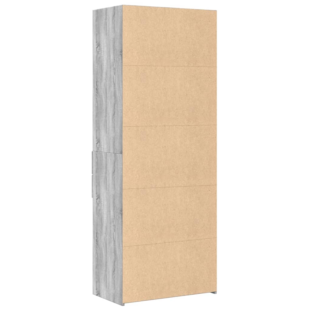 Hoge kast 70x42,5x185 cm bewerkt hout grijs sonoma eikenkleurig - AllerleiShop