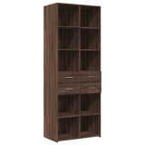 Hoge kast 70x42,5x185 cm bewerkt hout bruin eikenkleurig - AllerleiShop