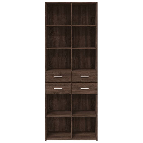 Hoge kast 70x42,5x185 cm bewerkt hout bruin eikenkleurig - AllerleiShop