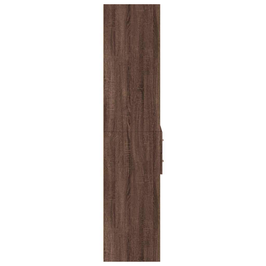 Hoge kast 70x42,5x185 cm bewerkt hout bruin eikenkleurig - AllerleiShop