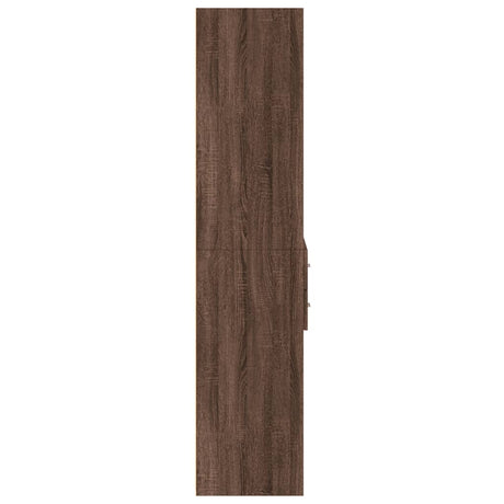 Hoge kast 70x42,5x185 cm bewerkt hout bruin eikenkleurig - AllerleiShop