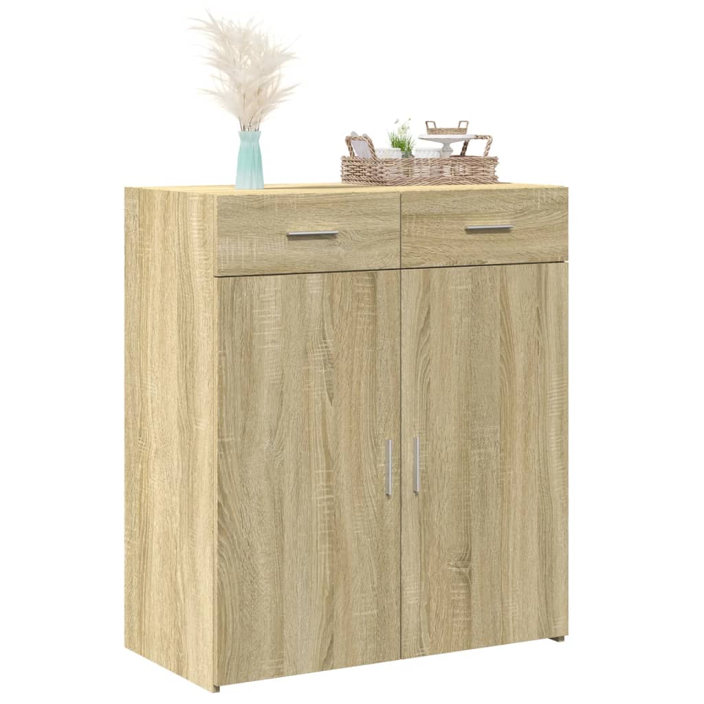 Dressoir 80x42,5x93 cm bewerkt hout sonoma eikenkleurig - AllerleiShop