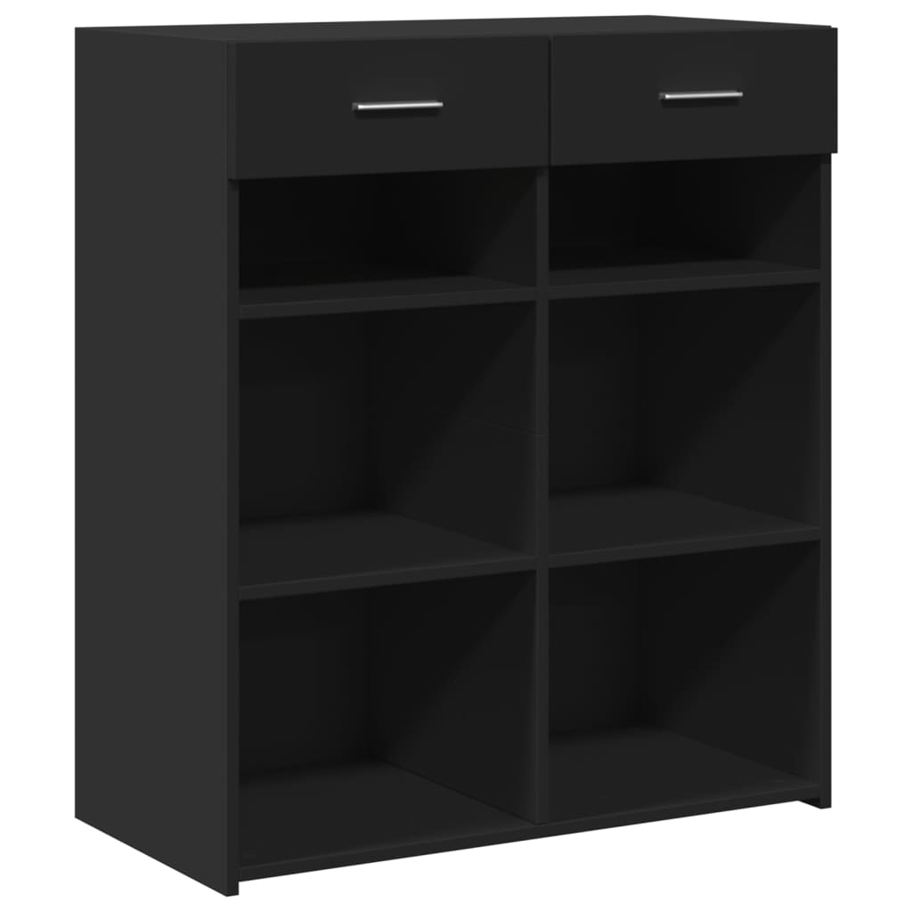 Dressoir 80x42,5x93 cm bewerkt hout zwart - AllerleiShop