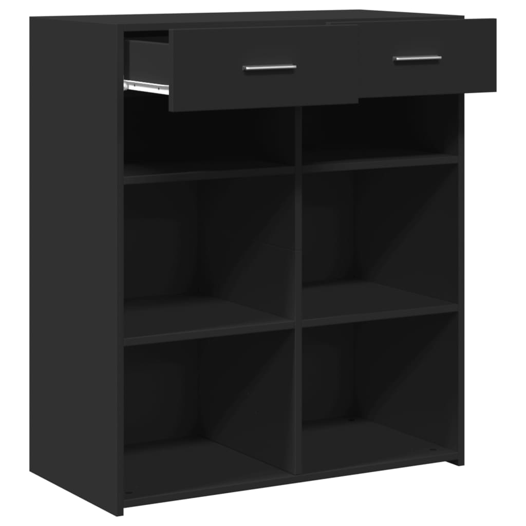 Dressoir 80x42,5x93 cm bewerkt hout zwart - AllerleiShop