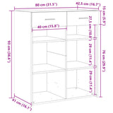 Dressoir 80x42,5x93 cm bewerkt hout sonoma eikenkleurig - AllerleiShop