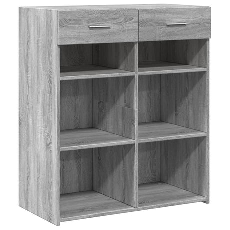 Dressoir 80x42,5x93 cm bewerkt hout grijs sonoma eikenkleurig - AllerleiShop