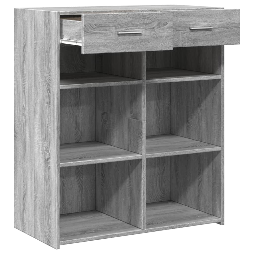 Dressoir 80x42,5x93 cm bewerkt hout grijs sonoma eikenkleurig - AllerleiShop