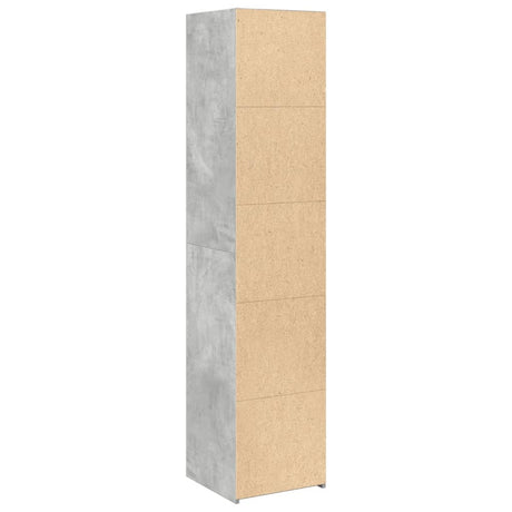 Hoge kast 40x41x185 cm bewerkt hout betongrijs - AllerleiShop