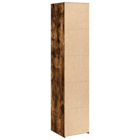 Hoge kast 40x41x185 cm bewerkt hout gerookt eikenkleurig - AllerleiShop