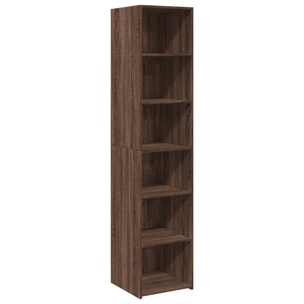 Hoge kast 40x41x185 cm bewerkt hout bruin eikenkleurig - AllerleiShop