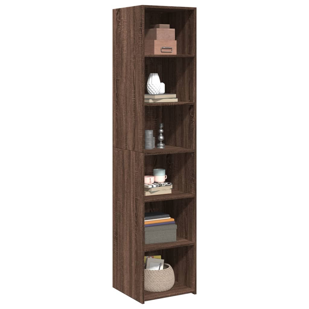 Hoge kast 40x41x185 cm bewerkt hout bruin eikenkleurig - AllerleiShop