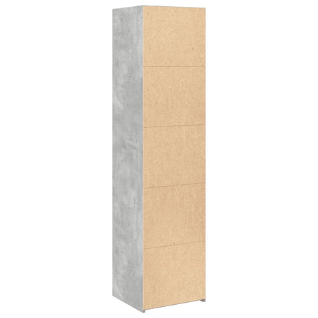 Hoge kast 45x41x185 cm bewerkt hout betongrijs - AllerleiShop