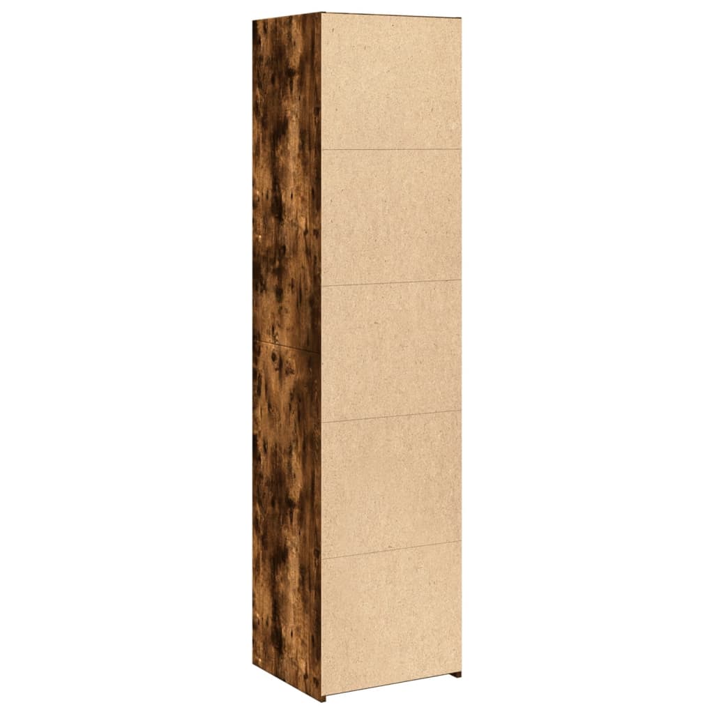 Hoge kast 45x41x185 cm bewerkt hout gerookt eikenkleurig - AllerleiShop