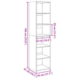 Hoge kast 45x41x185 cm bewerkt hout gerookt eikenkleurig - AllerleiShop