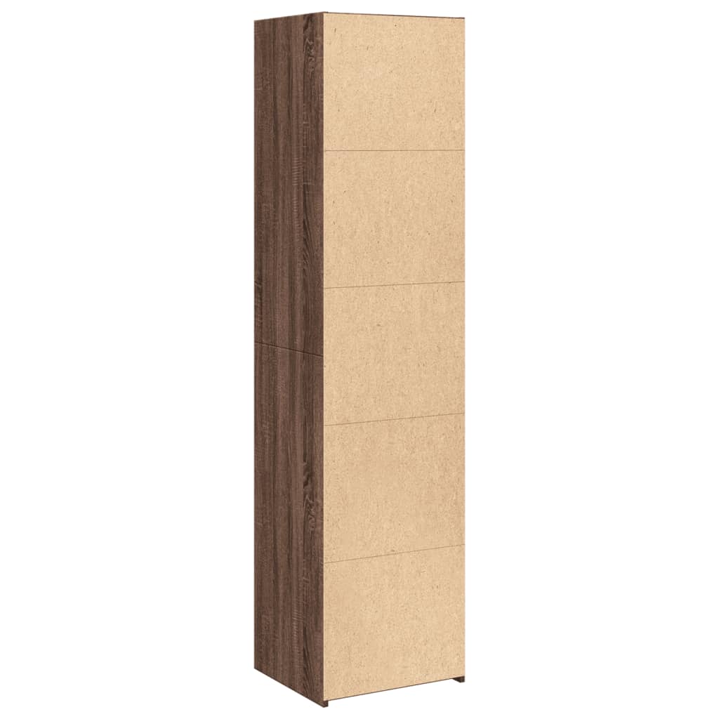 Hoge kast 45x41x185 cm bewerkt hout bruin eikenkleurig - AllerleiShop