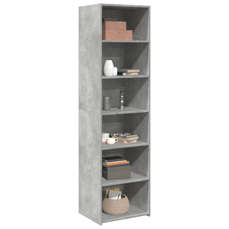 Hoge kast 50x41x185 cm bewerkt hout betongrijs - AllerleiShop