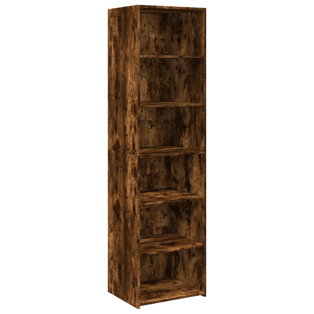 Hoge kast 50x41x185 cm bewerkt hout gerookt eikenkleurig - AllerleiShop