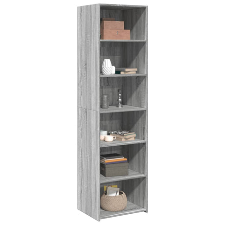 Hoge kast 50x41x185 cm bewerkt hout grijs sonoma eikenkleurig - AllerleiShop