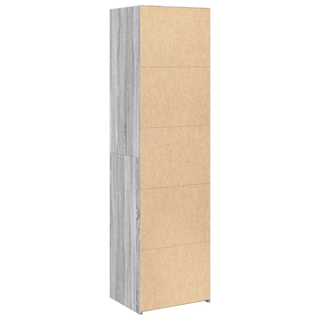 Hoge kast 50x41x185 cm bewerkt hout grijs sonoma eikenkleurig - AllerleiShop