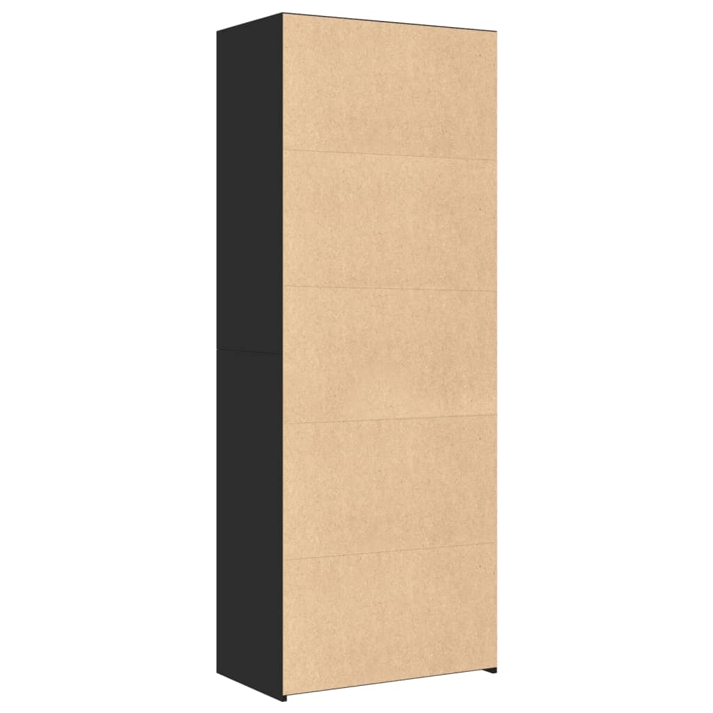 Hoge kast 70x41x185 cm bewerkt hout zwart - AllerleiShop