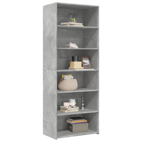 Hoge kast 70x41x185 cm bewerkt hout betongrijs - AllerleiShop