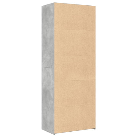 Hoge kast 70x41x185 cm bewerkt hout betongrijs - AllerleiShop