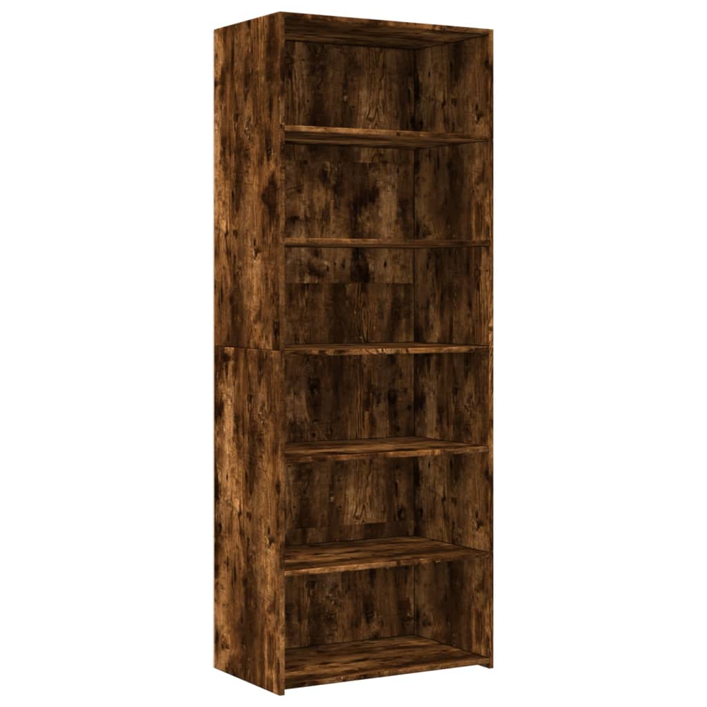 Hoge kast 70x41x185 cm bewerkt hout gerookt eikenkleurig - AllerleiShop