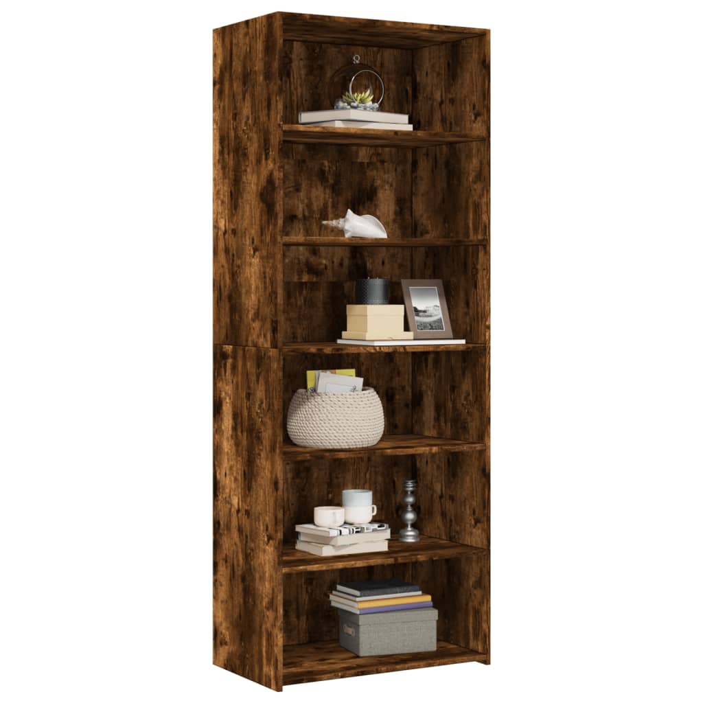 Hoge kast 70x41x185 cm bewerkt hout gerookt eikenkleurig - AllerleiShop