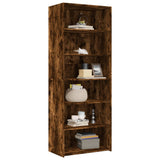 Hoge kast 70x41x185 cm bewerkt hout gerookt eikenkleurig - AllerleiShop