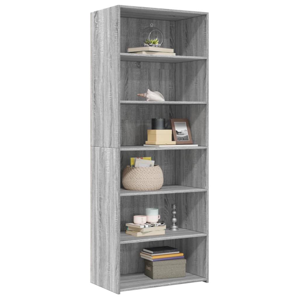 Hoge kast 70x41x185 cm bewerkt hout grijs sonoma eikenkleurig - AllerleiShop