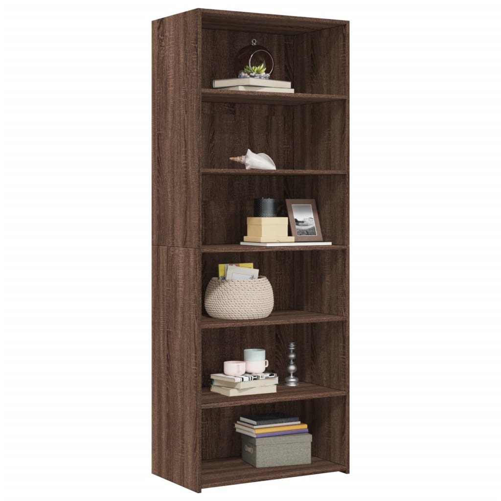 Hoge kast 70x41x185 cm bewerkt hout bruin eikenkleur - AllerleiShop