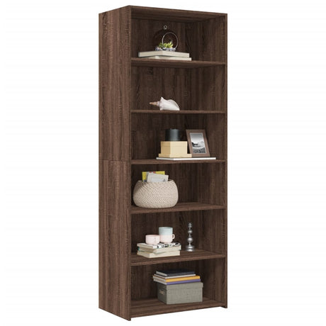 Hoge kast 70x41x185 cm bewerkt hout bruin eikenkleur - AllerleiShop