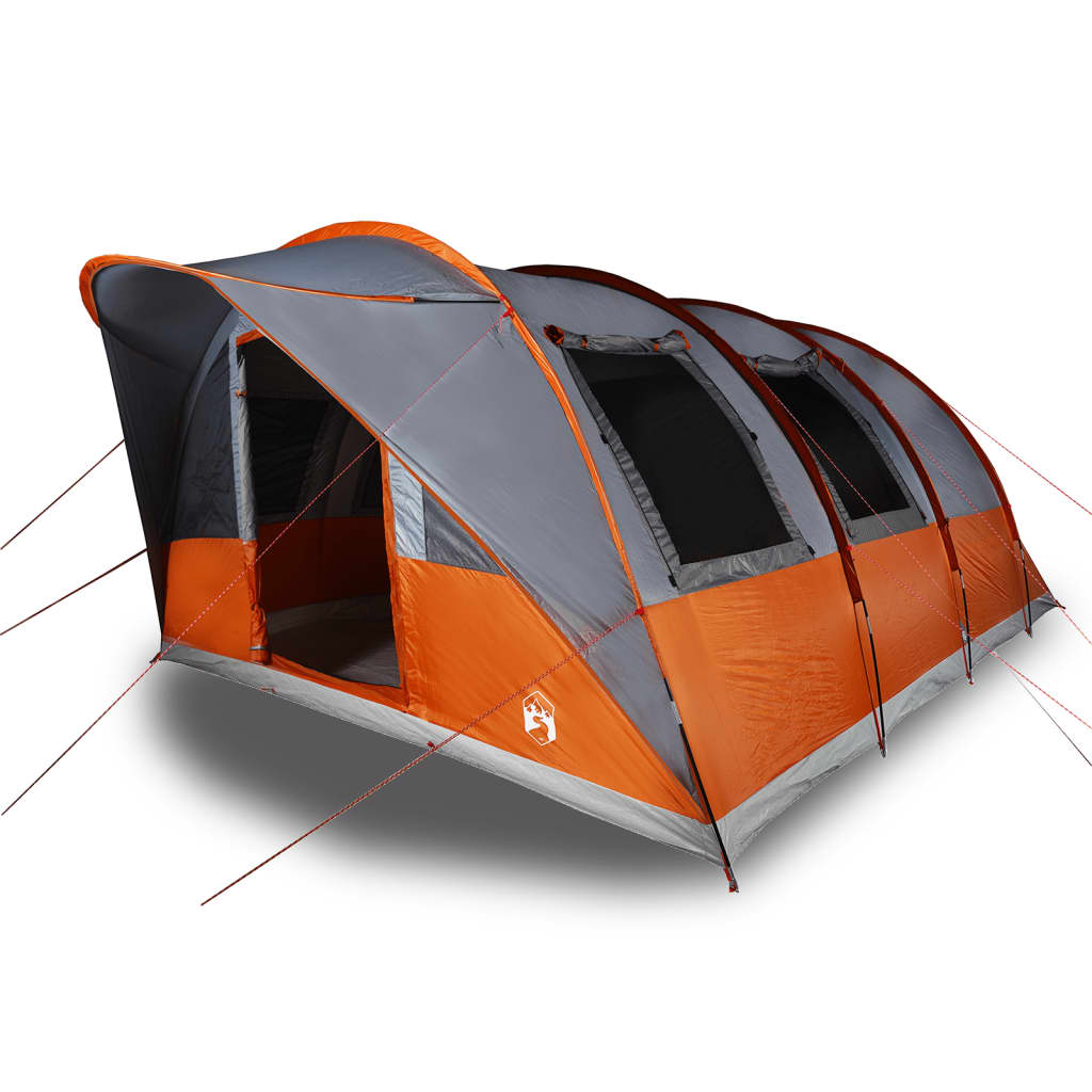 Tunneltent 5-persoons waterdicht grijs en oranje - AllerleiShop