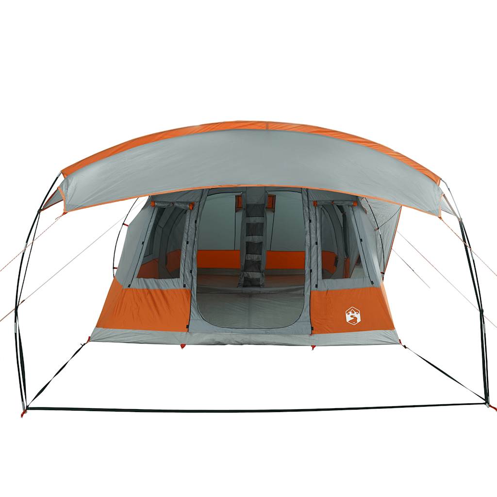 Tunneltent 5-persoons waterdicht grijs en oranje - AllerleiShop