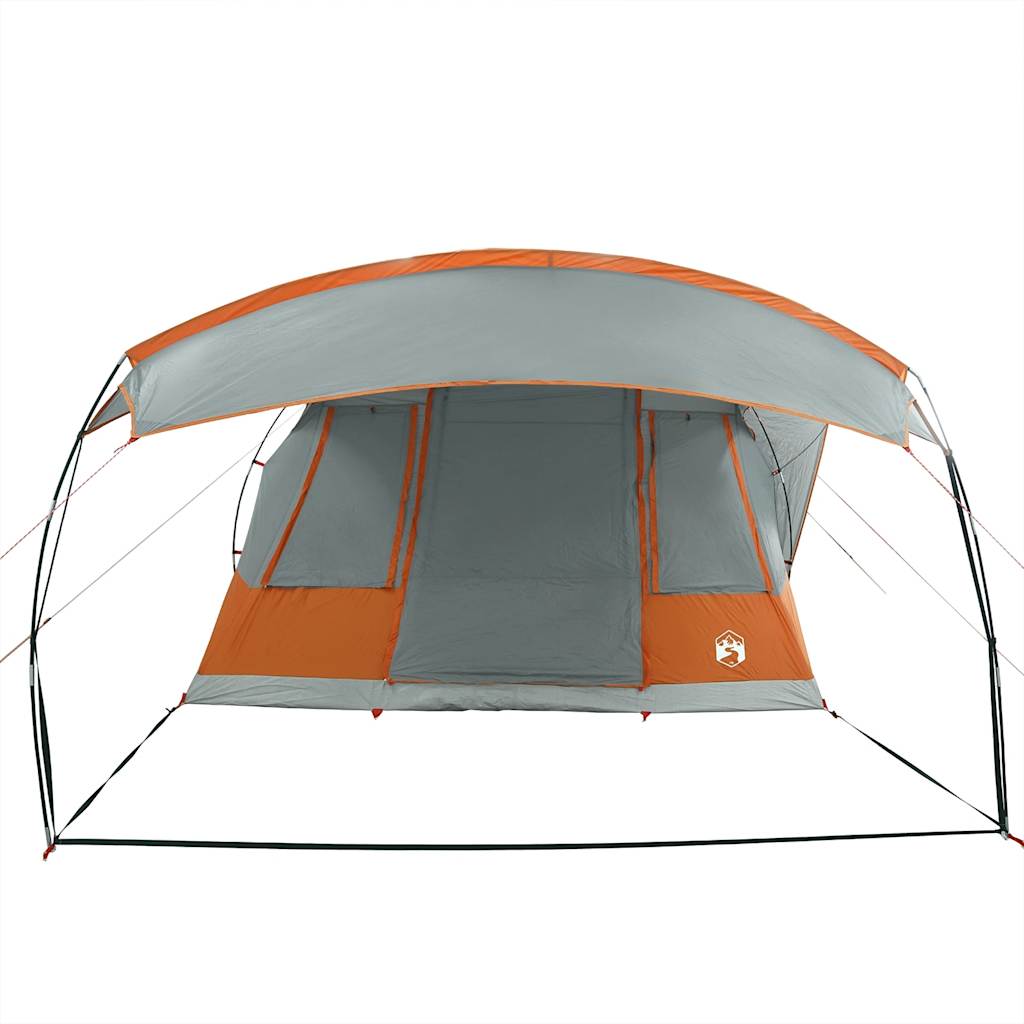 Tunneltent 5-persoons waterdicht grijs en oranje - AllerleiShop