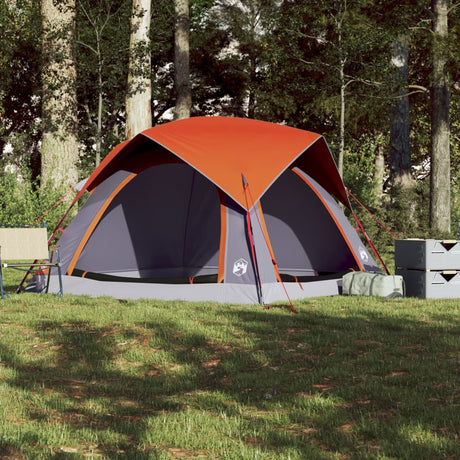 Tent 4-persoons waterdicht grijs en oranje - AllerleiShop