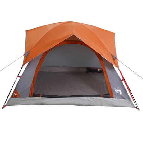 Tent 4-persoons waterdicht grijs en oranje - AllerleiShop